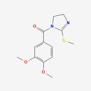 molecular formula C13H16N2O3S B2363217 (3,4-dimethoxyphenyl)(2-(methylthio)-4,5-dihydro-1H-imidazol-1-yl)methanone CAS No. 851863-15-5