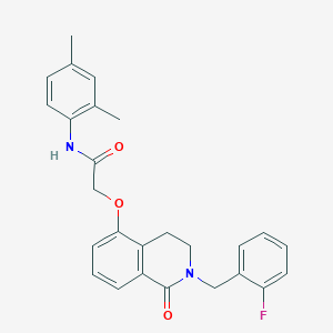 molecular formula C26H25FN2O3 B2363225 N-(2,4-dimethylphenyl)-2-((2-(2-fluorobenzyl)-1-oxo-1,2,3,4-tetrahydroisoquinolin-5-yl)oxy)acetamide CAS No. 850907-14-1