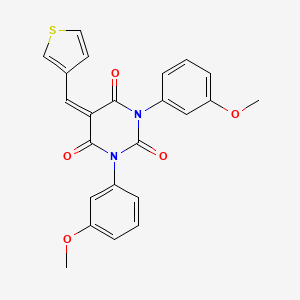 molecular formula C23H18N2O5S B2363231 1,3-双(3-甲氧基苯基)-5-(噻吩-3-基亚甲基)-1,3-二氮杂环-2,4,6-三酮 CAS No. 1023498-05-6