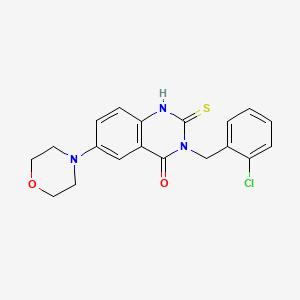 3-[(2-chlorophenyl)methyl]-6-morpholin-4-yl-2-sulfanylidene-1H-quinazolin-4-one