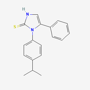 molecular formula C18H18N2S B2363239 5-phenyl-1-[4-(propan-2-yl)phenyl]-1H-imidazole-2-thiol CAS No. 851175-86-5