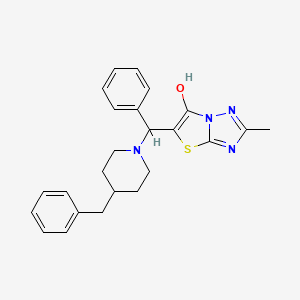molecular formula C24H26N4OS B2363245 5-((4-Benzylpiperidin-1-yl)(phenyl)methyl)-2-methylthiazolo[3,2-b][1,2,4]triazol-6-ol CAS No. 851809-01-3