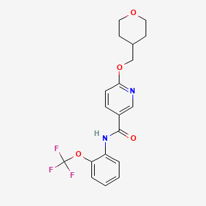molecular formula C19H19F3N2O4 B2363248 6-((tetrahydro-2H-pyran-4-yl)methoxy)-N-(2-(trifluoromethoxy)phenyl)nicotinamide CAS No. 2034241-97-7