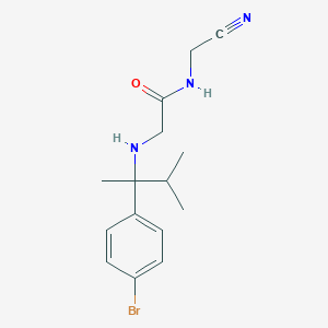 molecular formula C15H20BrN3O B2363253 2-[[2-(4-Bromophenyl)-3-methylbutan-2-yl]amino]-N-(cyanomethyl)acetamide CAS No. 1825488-05-8