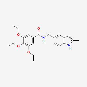 molecular formula C23H28N2O4 B2363254 3,4,5-triethoxy-N-[(2-methyl-1H-indol-5-yl)methyl]benzamide CAS No. 852136-36-8