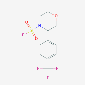 molecular formula C11H11F4NO3S B2363256 3-[4-(Trifluoromethyl)phenyl]morpholine-4-sulfonyl fluoride CAS No. 2411311-12-9