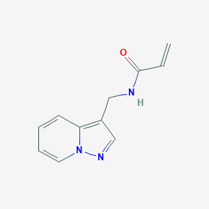 molecular formula C11H11N3O B2363258 N-(Pyrazolo[1,5-a]pyridin-3-ylmethyl)prop-2-enamide CAS No. 2125614-80-2