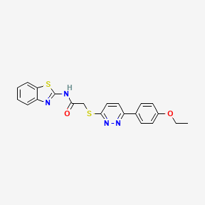 molecular formula C21H18N4O2S2 B2363262 N-(benzo[d]thiazol-2-yl)-2-((6-(4-ethoxyphenyl)pyridazin-3-yl)thio)acetamide CAS No. 896054-29-8