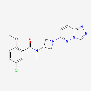 molecular formula C17H17ClN6O2 B2363263 N-(1-([1,2,4]三唑并[4,3-b]哒嗪-6-基)氮杂环丁-3-基)-5-氯-2-甲氧基-N-甲基苯甲酰胺 CAS No. 2320686-66-4