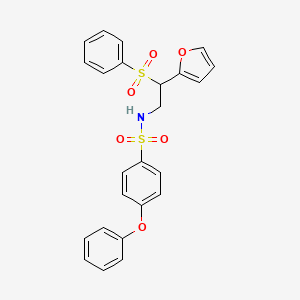 molecular formula C24H21NO6S2 B2363264 N-[2-(2-呋喃基)-2-(苯磺酰基)乙基]-4-苯氧基苯磺酰胺 CAS No. 896324-02-0