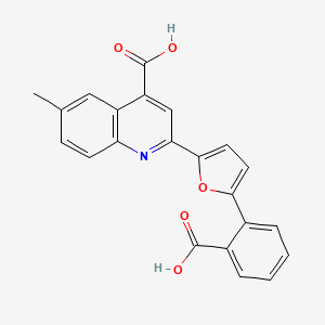 molecular formula C22H15NO5 B2363265 2-[5-(2-Carboxyphenyl)furan-2-yl]-6-methylchinolin-4-carbonsäure CAS No. 833438-10-1