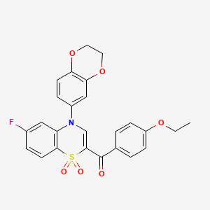 [4-(2,3-dihydro-1,4-benzodioxin-6-yl)-6-fluoro-1,1-dioxido-4H-1,4-benzothiazin-2-yl](4-ethoxyphenyl)methanone