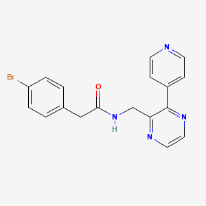 molecular formula C18H15BrN4O B2363282 2-(4-溴苯基)-N-((3-(吡啶-4-基)吡嗪-2-基)甲基)乙酰胺 CAS No. 2194908-01-3