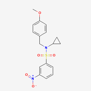 molecular formula C17H18N2O5S B2363286 N-cyclopropyl-N-[(4-methoxyphenyl)methyl]-3-nitrobenzene-1-sulfonamide CAS No. 1808470-41-8