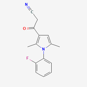 molecular formula C15H13FN2O B2363296 3-[1-(2-Fluoro-phenyl)-2,5-dimethyl-1H-pyrrol-3-yl]-3-oxo-propionitrile CAS No. 327084-91-3