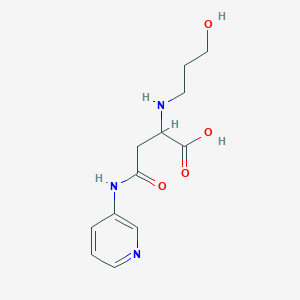molecular formula C12H17N3O4 B2363297 2-((3-Hydroxypropyl)amino)-4-oxo-4-(pyridin-3-ylamino)butanoic acid CAS No. 1047680-91-0