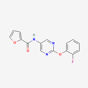 molecular formula C15H10FN3O3 B2363308 N-(2-(2-氟苯氧基)嘧啶-5-基)呋喃-2-甲酰胺 CAS No. 1396815-82-9