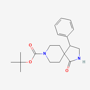 molecular formula C19H26N2O3 B2363317 叔丁基 1-氧代-4-苯基-2,8-二氮杂螺[4.5]癸烷-8-羧酸酯 CAS No. 897670-78-9