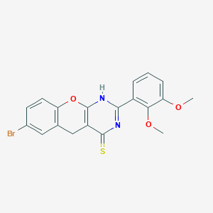 molecular formula C19H15BrN2O3S B2363318 7-bromo-2-(2,3-dimethoxyphenyl)-3H-chromeno[2,3-d]pyrimidine-4(5H)-thione CAS No. 866811-68-9