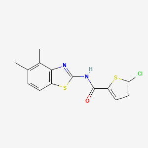 molecular formula C14H11ClN2OS2 B2363320 5-chloro-N-(4,5-dimethylbenzo[d]thiazol-2-yl)thiophene-2-carboxamide CAS No. 896680-15-2