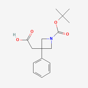 2-[1-[(2-Methylpropan-2-yl)oxycarbonyl]-3-phenylazetidin-3-yl]acetic acid