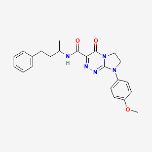 molecular formula C23H25N5O3 B2363329 8-(4-methoxyphenyl)-4-oxo-N-(4-phenylbutan-2-yl)-6,7-dihydroimidazo[2,1-c][1,2,4]triazine-3-carboxamide CAS No. 946230-41-7