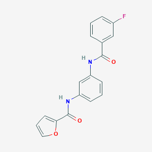 molecular formula C18H13FN2O3 B236333 N-{3-[(3-fluorobenzoyl)amino]phenyl}-2-furamide 