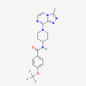 molecular formula C19H19F3N6O2 B2363331 N-(1-(3-methyl-[1,2,4]triazolo[4,3-a]pyrazin-8-yl)piperidin-4-yl)-4-(trifluoromethoxy)benzamide CAS No. 2034516-59-9
