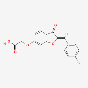 molecular formula C17H11ClO5 B2363332 (Z)-2-((2-(4-chlorobenzylidene)-3-oxo-2,3-dihydrobenzofuran-6-yl)oxy)acetic acid CAS No. 900875-89-0