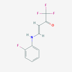 molecular formula C10H7F4NO B2363334 (3E)-1,1,1-trifluoro-4-[(2-fluorophényl)amino]but-3-én-2-one CAS No. 380430-76-2