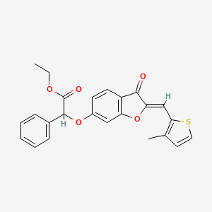 (Z)-ethyl 2-((2-((3-methylthiophen-2-yl)methylene)-3-oxo-2,3-dihydrobenzofuran-6-yl)oxy)-2-phenylacetate