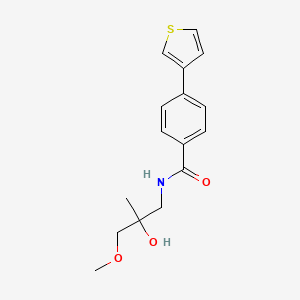 molecular formula C16H19NO3S B2363346 N-(2-hydroxy-3-methoxy-2-methylpropyl)-4-(thiophen-3-yl)benzamide CAS No. 2034415-77-3