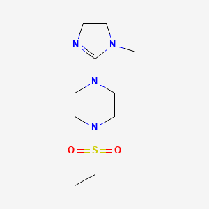 molecular formula C10H18N4O2S B2363349 1-(ethylsulfonyl)-4-(1-methyl-1H-imidazol-2-yl)piperazine CAS No. 2034515-52-9