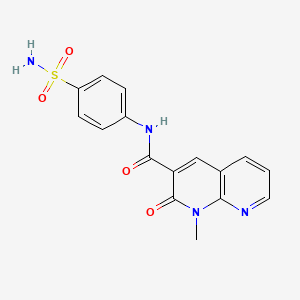 molecular formula C16H14N4O4S B2363357 1-methyl-2-oxo-N-(4-sulfamoylphenyl)-1,2-dihydro-1,8-naphthyridine-3-carboxamide CAS No. 899744-97-9
