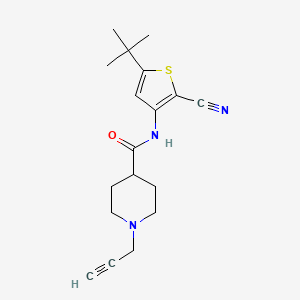 molecular formula C18H23N3OS B2363358 N-(5-tert-butyl-2-cyanothiophen-3-yl)-1-(prop-2-yn-1-yl)piperidine-4-carboxamide CAS No. 2094927-08-7