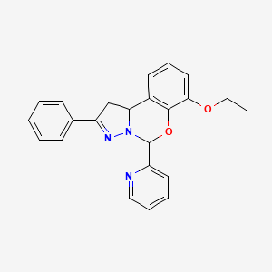 7-ethoxy-2-phenyl-5-(pyridin-2-yl)-5,10b-dihydro-1H-benzo[e]pyrazolo[1,5-c][1,3]oxazine