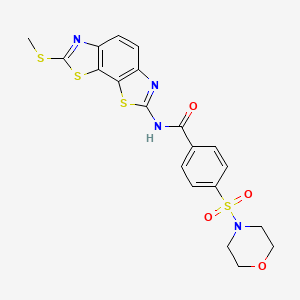molecular formula C20H18N4O4S4 B2363360 N-(2-methylsulfanyl-[1,3]thiazolo[4,5-g][1,3]benzothiazol-7-yl)-4-morpholin-4-ylsulfonylbenzamide CAS No. 361173-12-8