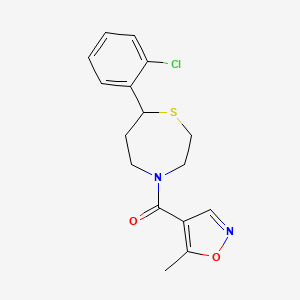 molecular formula C16H17ClN2O2S B2363364 (7-(2-Chlorophenyl)-1,4-thiazepan-4-yl)(5-methylisoxazol-4-yl)methanone CAS No. 1797093-33-4