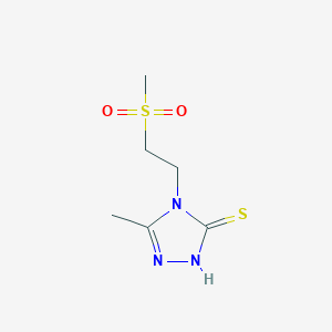 molecular formula C6H11N3O2S2 B2363366 4-(2-methanesulfonylethyl)-5-methyl-4H-1,2,4-triazole-3-thiol CAS No. 1179647-97-2