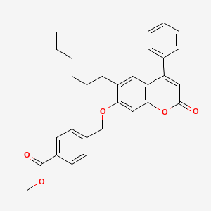 methyl 4-{[(6-hexyl-2-oxo-4-phenyl-2H-chromen-7-yl)oxy]methyl}benzoate