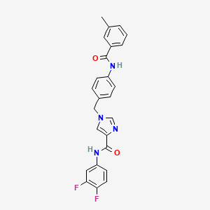 molecular formula C25H20F2N4O2 B2363375 N-(3,4-difluorophenyl)-1-(4-(3-methylbenzamido)benzyl)-1H-imidazole-4-carboxamide CAS No. 1251709-65-5