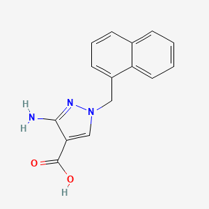 molecular formula C15H13N3O2 B2363381 3-amino-1-(1-naphthylmethyl)-1H-pyrazole-4-carboxylic acid CAS No. 1856025-09-6