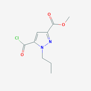 molecular formula C9H11ClN2O3 B2363394 Methyl 5-(chlorocarbonyl)-1-propyl-1H-pyrazole-3-carboxylate CAS No. 1946822-87-2