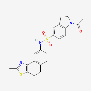 molecular formula C22H21N3O3S2 B2363395 1-acetyl-N-(2-methyl-4,5-dihydronaphtho[1,2-d]thiazol-8-yl)indoline-5-sulfonamide CAS No. 941952-11-0