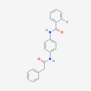 molecular formula C21H17FN2O2 B236340 2-fluoro-N-{4-[(phenylacetyl)amino]phenyl}benzamide 