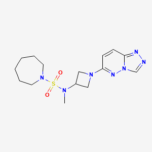 molecular formula C15H23N7O2S B2363402 N-methyl-N-(1-{[1,2,4]triazolo[4,3-b]pyridazin-6-yl}azetidin-3-yl)azepane-1-sulfonamide CAS No. 2197579-82-9