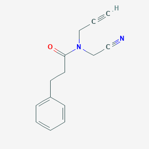molecular formula C14H14N2O B2363407 N-(Cyanomethyl)-3-phenyl-N-prop-2-ynylpropanamide CAS No. 1935776-40-1