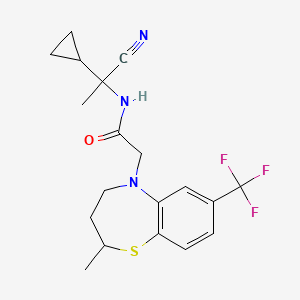 molecular formula C19H22F3N3OS B2363408 N-(1-cyano-1-cyclopropylethyl)-2-[2-methyl-7-(trifluoromethyl)-2,3,4,5-tetrahydro-1,5-benzothiazepin-5-yl]acetamide CAS No. 1384596-39-7