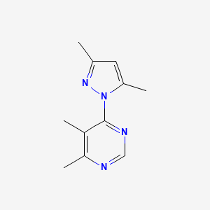 molecular formula C11H14N4 B2363411 4-(3,5-Dimethylpyrazol-1-yl)-5,6-dimethylpyrimidine CAS No. 2320515-22-6