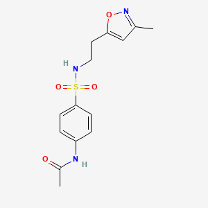 molecular formula C14H17N3O4S B2363416 N-(4-(N-(2-(3-甲基异恶唑-5-基)乙基)磺酰胺基)苯基)乙酰胺 CAS No. 1421457-10-4
